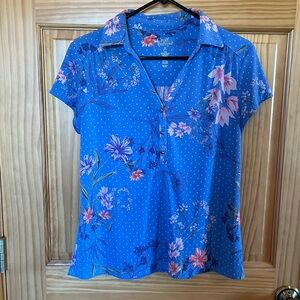 Croft & Barrow Blue Floral Blouse